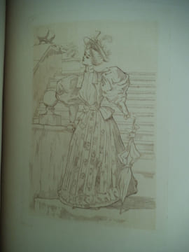 Modes féminines du XIXème siècle suite de 20 pointes sèches par Henri BOUTET sur japon avant la lettre et la signature. BOUTET Henri