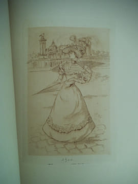 Modes féminines du XIXème siècle suite de 20 pointes sèches par Henri BOUTET sur japon avant la lettre et la signature. BOUTET Henri