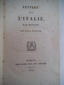 Lettres sur l’Italie 