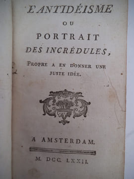 L’antidéisme ou portrait des incrédules . anonyme