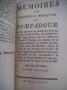 Mémoires de Madame la Marquise de POMPADOUR 