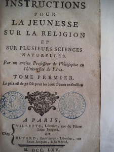 Instructions pour la Jeunesse sur la religion et sur plusieurs sciences naturelles