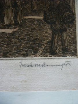 rue animée,eau-forte originale. ARMINGTON Milton Frank
