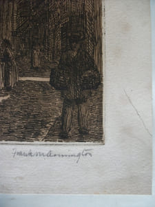 rue animée,eau-forte originale