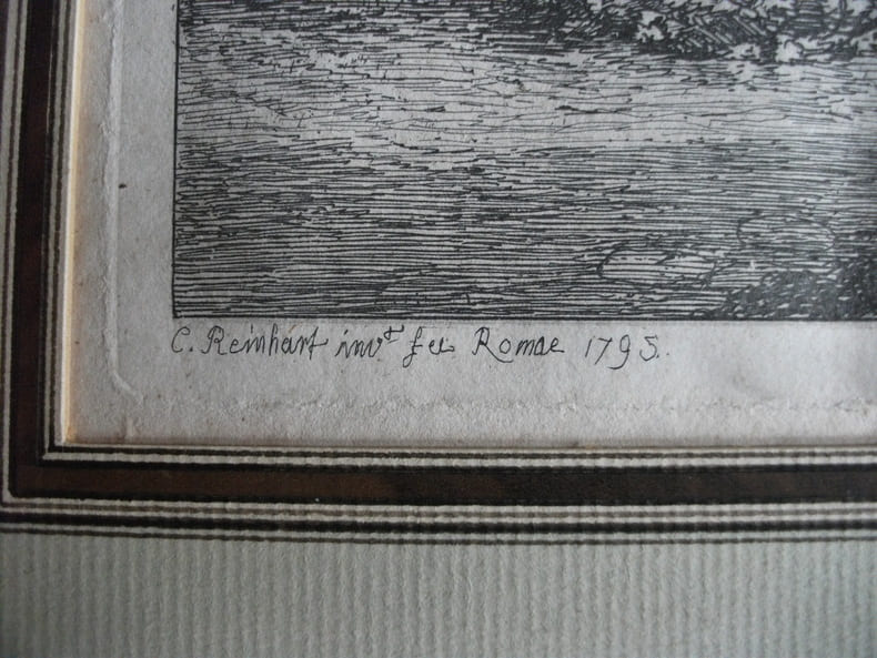 Satyre et paysage dans le style H&eacute;ro&iuml;que . REINHART Johann Christian 