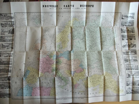 Carte de l’Europe (Nouvelle)en couleurs dressée par J.B NOELLAT et rectifiée en 1861 . Carte de l’Europe(Nouvelle)