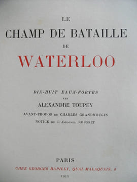 Le Champ de bataille de WATERLOO . TOUPEY Alexandre  