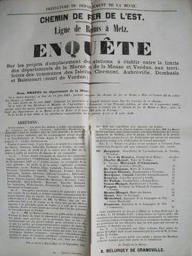 Chemin de fer ligne de Reims à Metz extrait du registre des délibérations rapport de M de Benoist, secrétaire de la commission.. Chemin de fer ligne ...