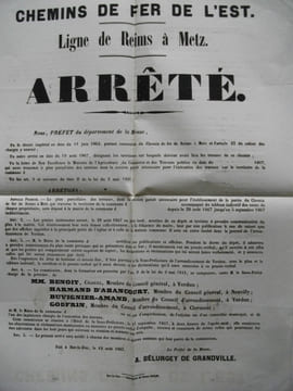 Chemin de fer ligne de Reims à Metz extrait du registre des délibérations rapport de M de Benoist, secrétaire de la commission.. Chemin de fer ligne ...