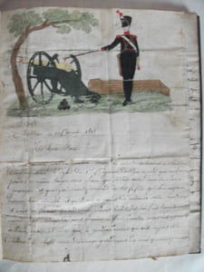 recueil factice de 21 lettres manuscrites d’un fils, canonnier à sa mère habitante de Bourbonne–les-bains 