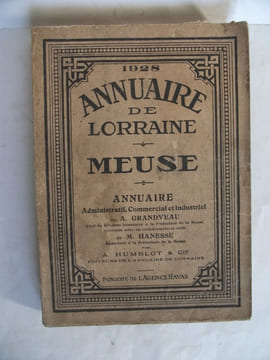 Annuaire de Lorraine Meuse 1928.. GRANDVEAU A.