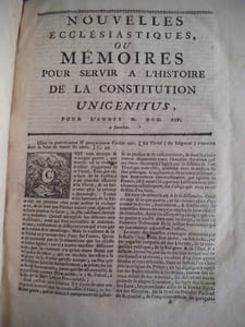 Nouvelles ecclésiastiques ou mémoires pour servir à l’histoire de la Constitution UNIGENITUS pour les années 1754 à 1759