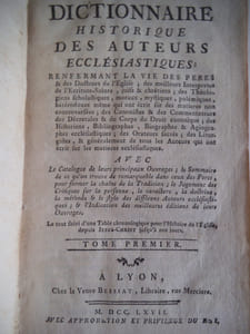 dictionnaire historique des auteurs ecclésiastiques