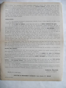 Manifeste technique de la sculpture Futuriste