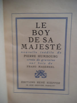 Le Boy de sa Majesté. HUMBOURG Pierre