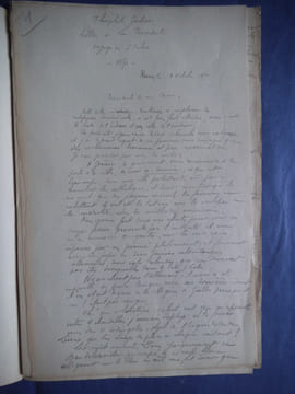 Lettre à la Présidente. GAUTIER Théophile