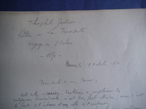 Lettre à la Présidente. GAUTIER Théophile