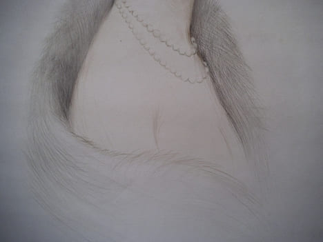 Portait de jeune femme au collier de perles.. MILLIERE Maurice