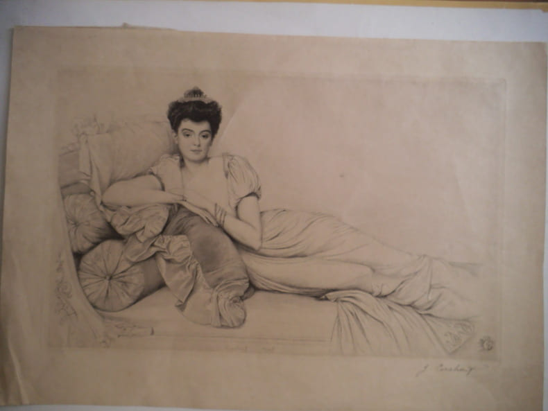 Femme allong&eacute;e. CORABOEUF Jean