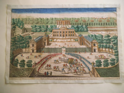 vue d’optique. Veuë et pers-pective de l’entrée du château de Marly en général.