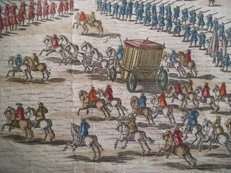 vue d’optique. Veuë et pers-pective de l’entrée du château de Marly en général.. AVELINE