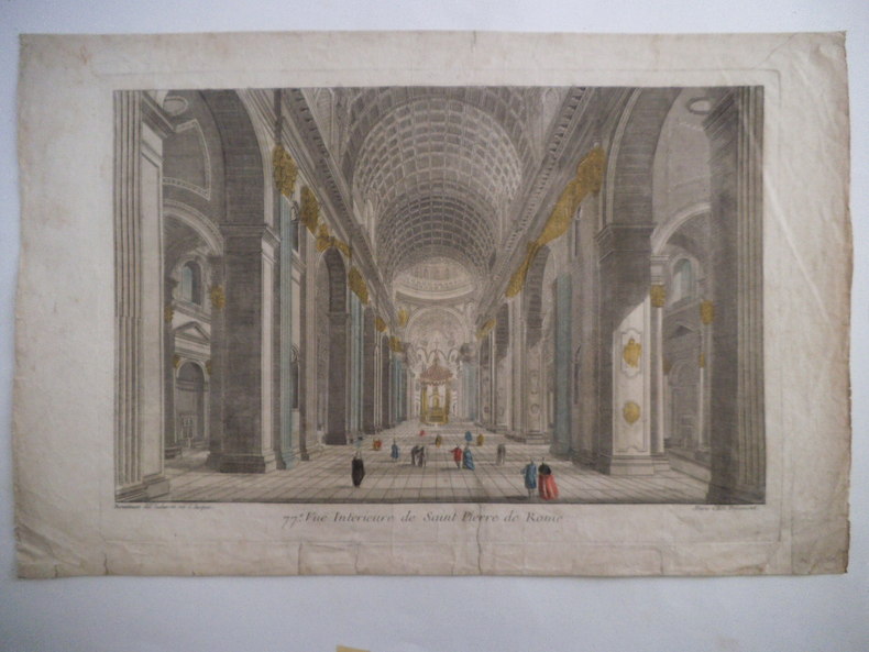 Vue intérieure de Saint Pierre de Rome . Vue d’optique 