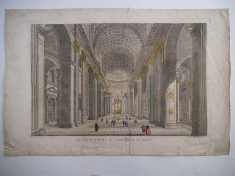 Vue int&eacute;rieure de Saint Pierre de Rome . Vue d’optique 