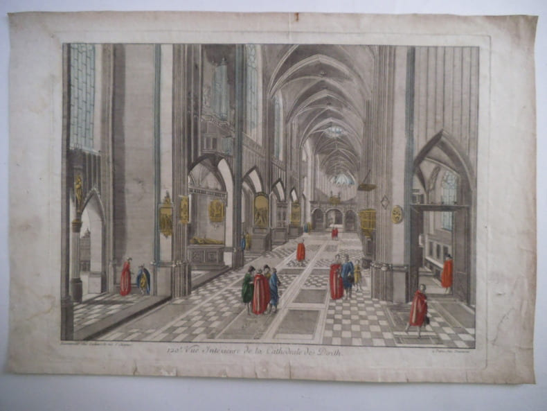 Vue int&eacute;rieure de la cath&eacute;drale de Dorth.. Vue d’optique 