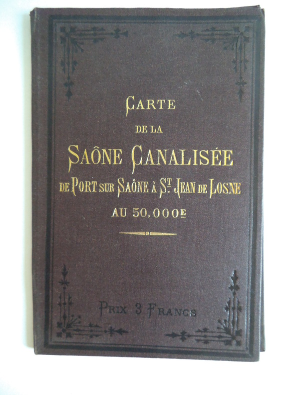 carte du cours de la Saône canalisée de port sur Saône à St Jean –de- Losne. . VUILLAUME  R.