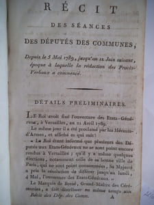 Récit des séances des Députés des Communes depuis le 5 mai 1789 jusqu’au 12 juin suivant,