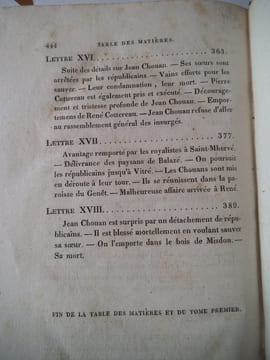 Lettres sur l’origine de la chouannerie et sur les chouans du Bas-Maine. DUCHEMIN DESCEPEAUX J.