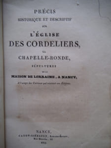 Précis historique et descriptif sur l’église des Cordeliers,