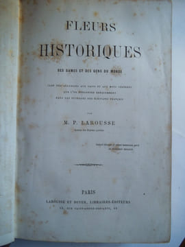 Fleurs historiques des Dames et des gens du Monde. LAROUSSE M.P