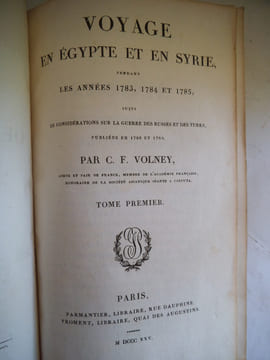 Voyage en Egypte et en Syrie . VOLNEY