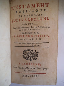 Testament politique du Cardinal Jules Alberoni