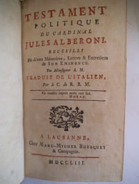 Testament politique du Cardinal Jules Alberoni