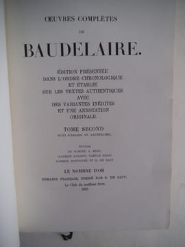Œuvres complètes . BAUDELAIRE