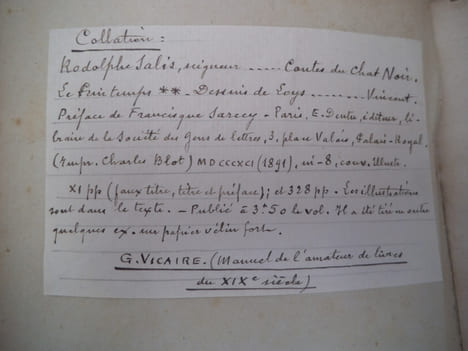Contes du Chat Noir . SALIS Rodolphe 