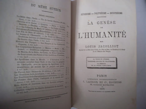 La genèse de l’Humanité. JACOLLIOT Louis