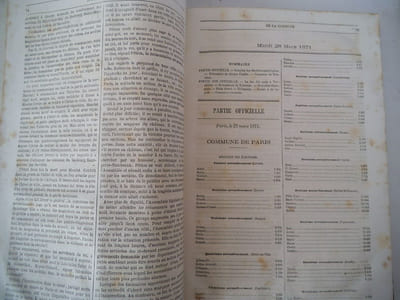 Journal officiel de la République Française sous la COMMUNE du 19 mars au 24 mai 1871.