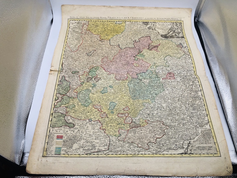 Circuli Franconiae pars orientalis et potior novissim. e delineata quam. Map of Franconia, Germany (Bavaria, Bamberg, Würtzburg, Nuremberg). Homann, ...