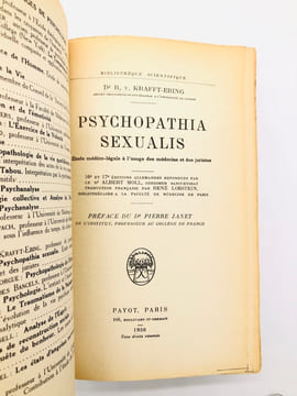 Psychopathia Sexualis - Etude médico-légale à l'usage des médecins et des juristes. Krafft-Ebing R. v. Dr