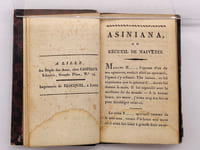 Asiniana ou recueil de naïvetés et d'âneries, dédié à l'Athénée de Montmartre.