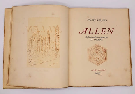 
Allen illustré d'eaux-fortes originales par O. Coubine. Larbaud Valery; Coubine O. (illustrations)