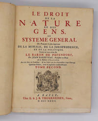 Le droit de la Nature et des gens (tome second seul) ou système général, relié avec Oratio inauguralis