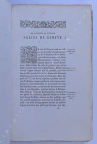 Advis et devis de l'ancienne et nouvelle police de Genève suivis des advis et devis de noblesse et de ses offices ou degrez & des 3 éstatz monarchique, aristocratique et démocratique. Des dismes & des servitudes taillables.