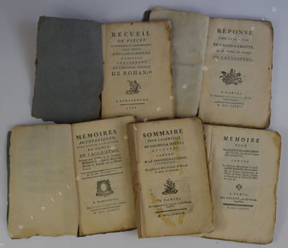 Affaire du collier. 5 volumes. Mémoires authentiques, pour servir à l'histoire du comte de Cagliostro. Impliqué dans l'affaire de son Eminence ...