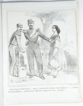 Au Bivouac. Croquis militaires. . CHAM (DE NOÉ Amédée), DAUMIER (Honoré), VERNIER Charles.