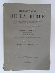 DICTIONNAIRE  DE  LA  BIBLE - SUPPLEMENT 1 à 28