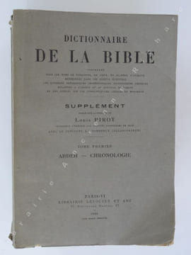DICTIONNAIRE DE LA BIBLE - SUPPLEMENT 1 à 28. PIROT Louis